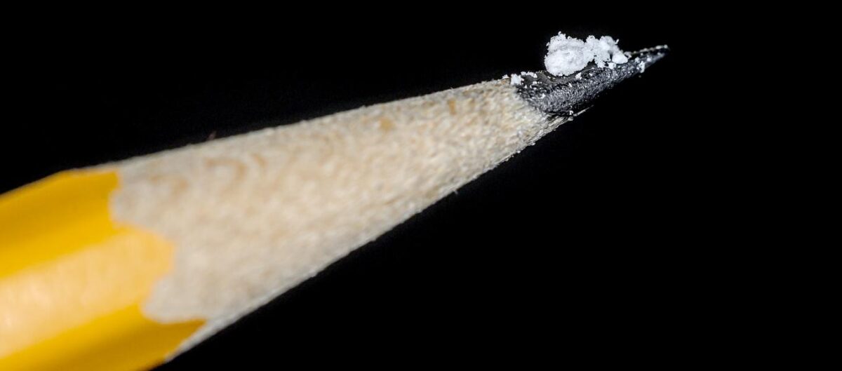 A lethal dose of authentic fentanyl as compared to a pencil.